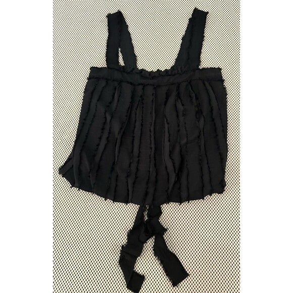 Max Studio Womens Black Cami Sz Small Sleeveless Top All Over Raw Hem Blousy Fit - Picture 1 of 10
